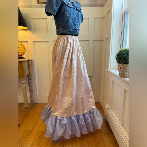 Incredible Vintage Satin Maxi Skirt Size Large - Picture 7 of 10